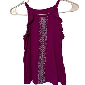 Girls Children’s Place Beautiful Purple Embroidered Tank Top 10/12
